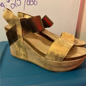 Pierre Dumas Gold and Brown Wedges